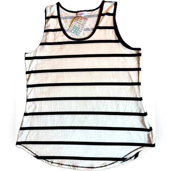 LuLaRoe Striped Black and White Tank Top - Picture 1 of 2